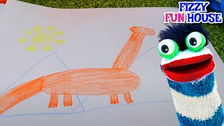 Fizzy and Phoebe Discover How to Draw Dinosaurs with Shapes