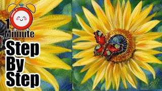 #shorts Sunflower Butterfly  🌺🌸🌼 Easy Acrylic  Step by Step Day 5   #AcrylicApril2022