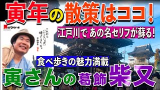 寅年のお正月に【寅さんの葛飾柴又】をのんびり散歩〜帝釈天参道の旨い物と 男はつらいよの世界〜江戸川の辺りであの名セリフが甦る！