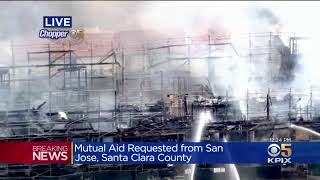 Fire burns multi-story building under construction in Santa Clara