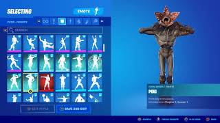 Demogorgon Skin Showcase with All Fortnite Dances \u0026 Emotes