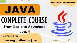 Java tutorial for beginners | Var arg method in java | java full course.