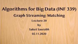 Graph Streaming: Matching