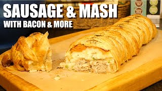 Sausage & Mash Puff Pastry Plait | VEGAN | Easy & Delicious