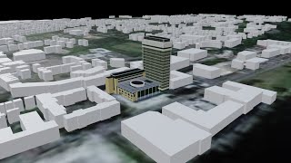 3D Building and Landscape Display with Three.js, JavaScript and GIS.