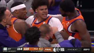 Pheonix Suns vs New York Knicks: The NBA WORLD GOES CRAZY CAM JOHNSON HITS A LONG 3PT FOR THE WIN  🔥