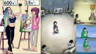 Deep meaning pictures about reality of society |Sad illustrations| Pictures more powerful than words