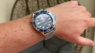 OMEGA Seamaster Diver 300M blue dial with mesh bracelet (after market)