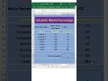 Calculate #Marks Percentage In Excel Short Video