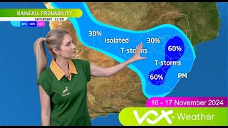 16-17 November 2024 | Vox Weather WEEKEND Forecast