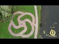 naisiai village of baltic gods lithuania by drone