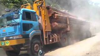 The power of Nissan logging truck