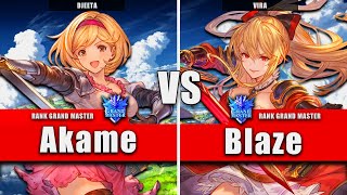 GBVSR ▰ Akame (Djeeta) VS Blaze (Vira) | High Level Gameplay