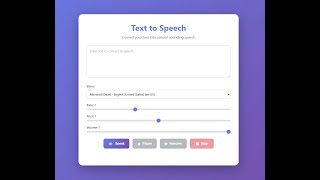 🔊 Text to Speech Converter | HTML, CSS & JavaScript (No Libraries) - Higher quality version