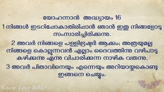 നവംബർ 8 | ദിവസം 312 Gospel of John Chapters 16 - 17 | ഓഡിയോ ബൈബിൾ പദ്ധതി | Malayalam Audio Bible