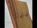 1960s danish design oak wood rocking chair with footstool furniture wool original condition.