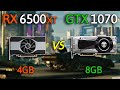 AMD RX 6500 XT vs INVIDIA GTX - 1070 - i5 12600K - Test in 14 Games 1080p