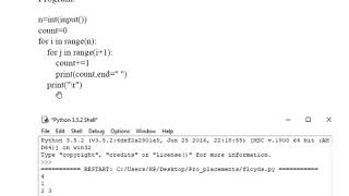 FLOYD'S TRIANGLE PYTHON PROGRAM