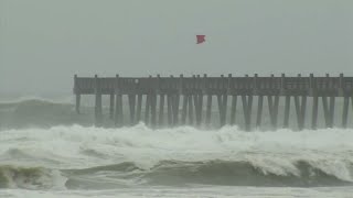 Big waves pound Pensacola Beach