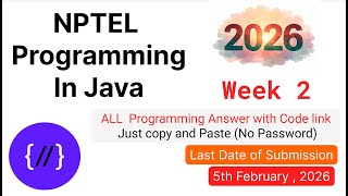 NPTEL Programming in Java Week 2 🔥 All Programming Solutions + Code Link (2026)
