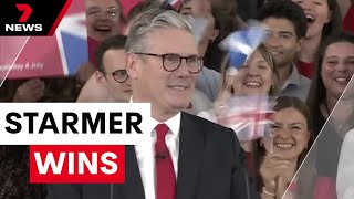 Keir Starmer speaks after landslide victory | 7NEWS