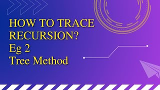 Tracing recursion Eg 2 - Tree Method