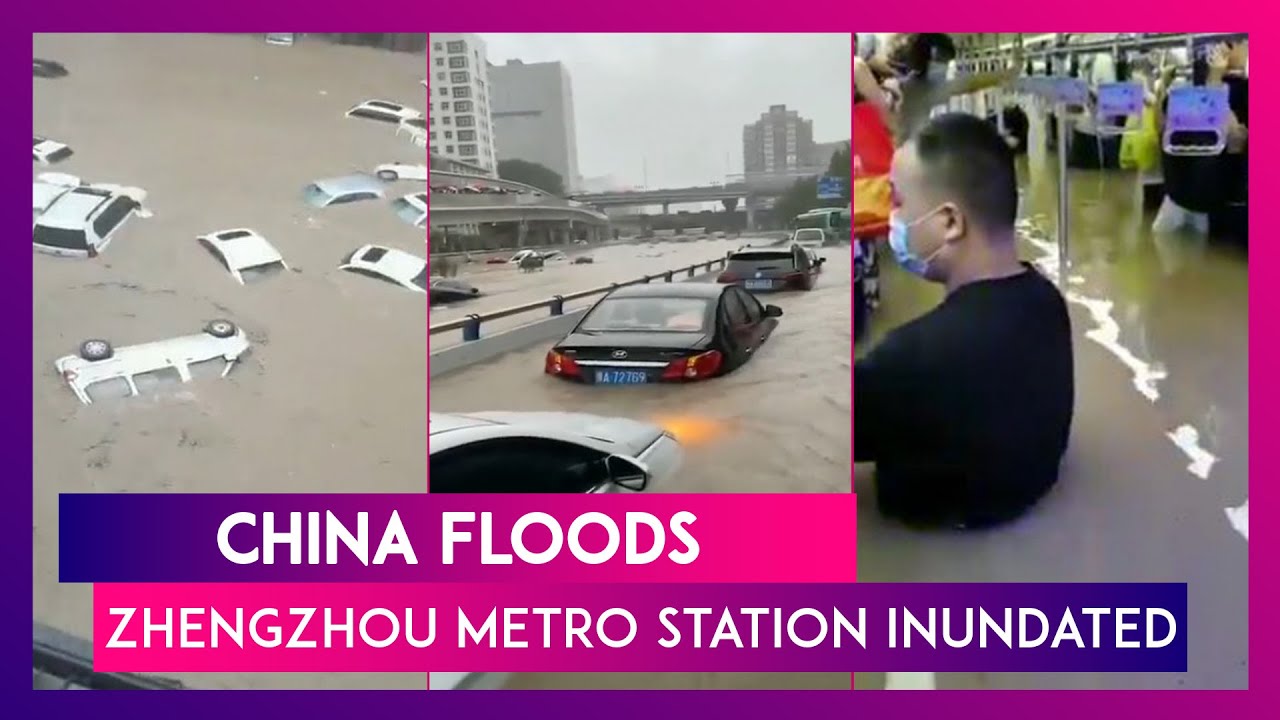 China Floods Zhengzhou Metro Station Inundated Passengers Stranded In