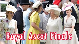 King Charles and Queen Camille attended the final day of Royal Ascot with members of the Royal Famil