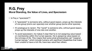 Frey: The Moral Status of Animals