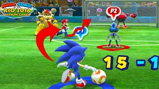 Mario & Sonic at the Rio 2016 Olympic Games Football  (2 player )Team Sonic (P1) vs Team Jet (P2 )