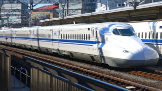 【4K】Tokaido Shinkansen - Shizuoka Station  N700 Series passing ×2