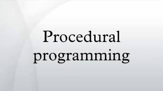 Procedural programming