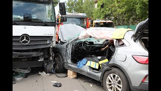 Schwerer Verkehrsunfall in Hannover-Vahrenheide.