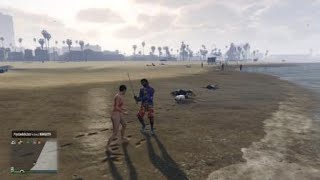 Grand Theft Auto V Online -  Going crazy at the beach