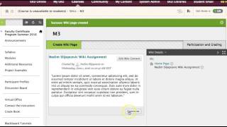 Creating Blackboard Wiki entry