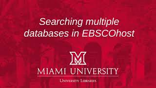 Searching multiple databases in EBSCOhost