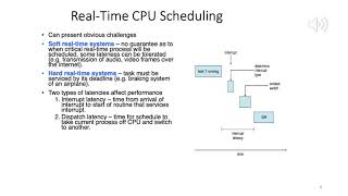 CS303: Operating Systems - Chapter 5, lecture 4 - Real Time Scheduling.