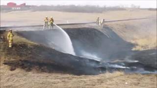 Firefighters Battling Grass Fire Regina, Saskatchewan