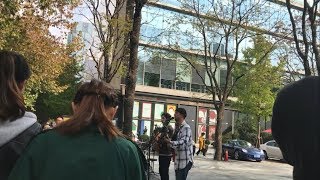 Shanghai street performance-music near Jinan temple，上海街头表演-静安公园门口