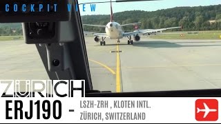 E190LR Departure at Zürich Runway 32 Cockpitview 1 of 2