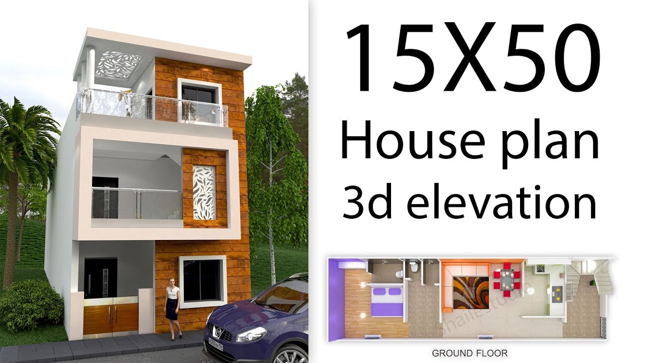 15x50 House Plan With 3d Elevation By Nikshail 60 Off