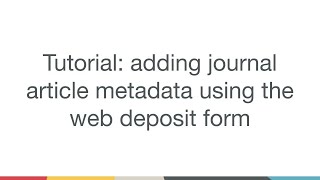 Web deposit form tutorial
