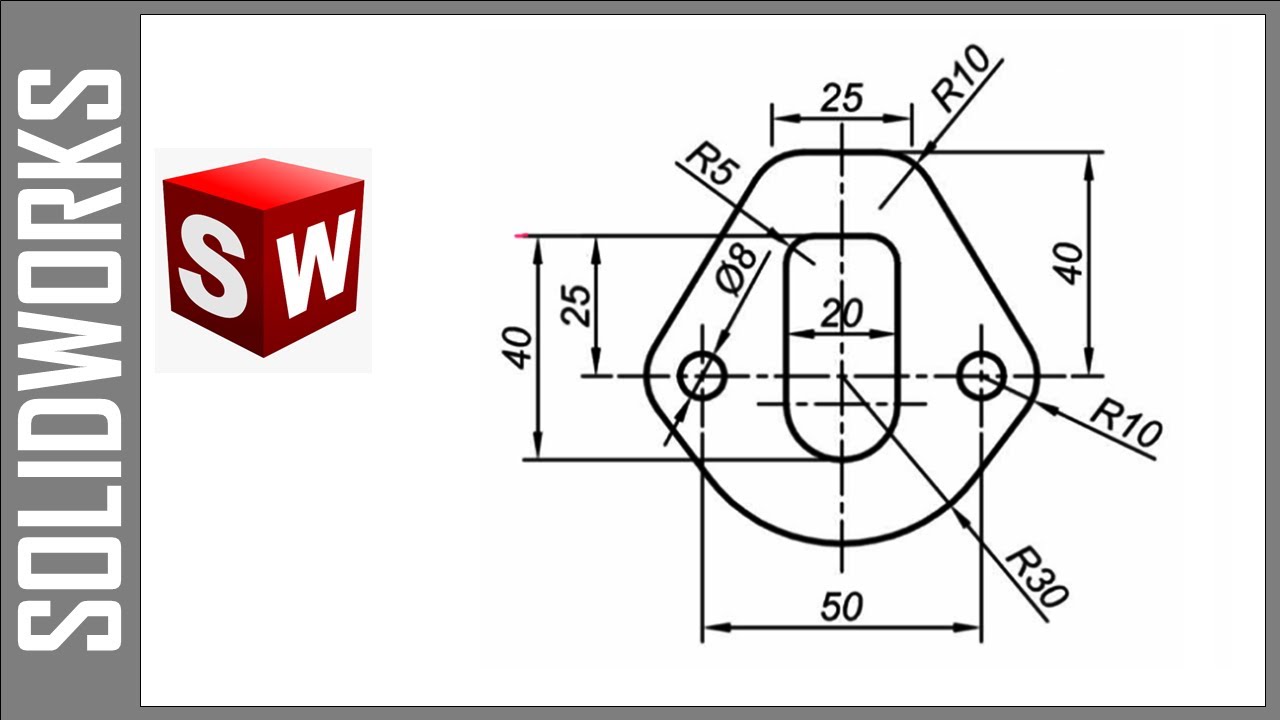 Solidworks 2d Sketch 3 Youtube Solidworks 2d Sketch 3 Youtube