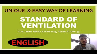 STANDARD OF VENTILATION ENGLISH REG.-153; CMR 2017 #CMR #GT #DGMS EXAM #UNIQUE WAY OF LEARNING #ATUL