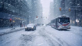 Howling Winds and Blizzard Sounds in The City | Winter Storm Ambience | Snow Storm White Noise