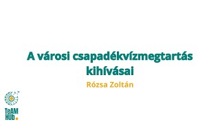 Rózsa Zoltán - A városi csapadékvízmegtartás kihívásai