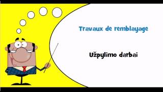 VOCABULAIRE FRANCAIS LITUANIEN # Thème = Travaux de construction