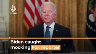 Joe Biden mocks reporter in hot mic moment