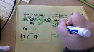 Combining like terms notes and practice