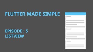 Flutter For Beginners - Episode 5 ListView
